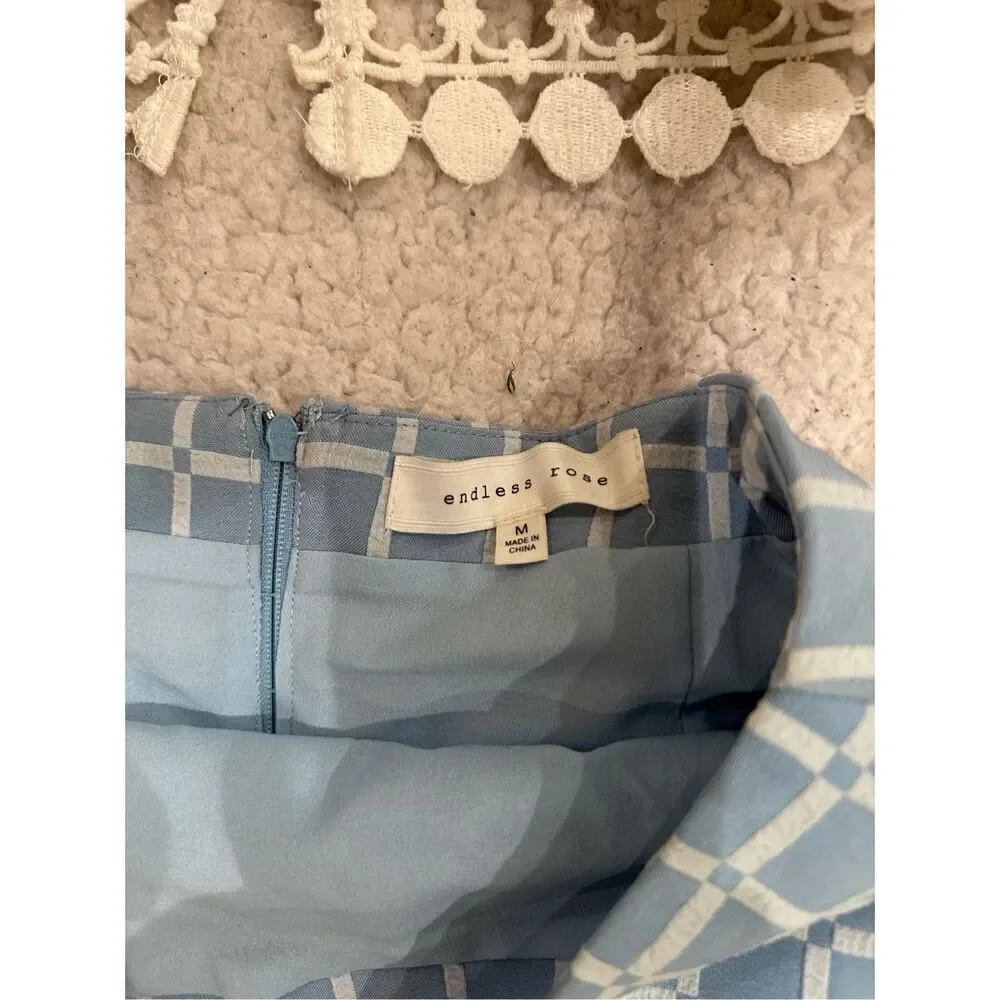 Endless rose size M set women’s top and skirt blue and cream - Picture 2 of 4